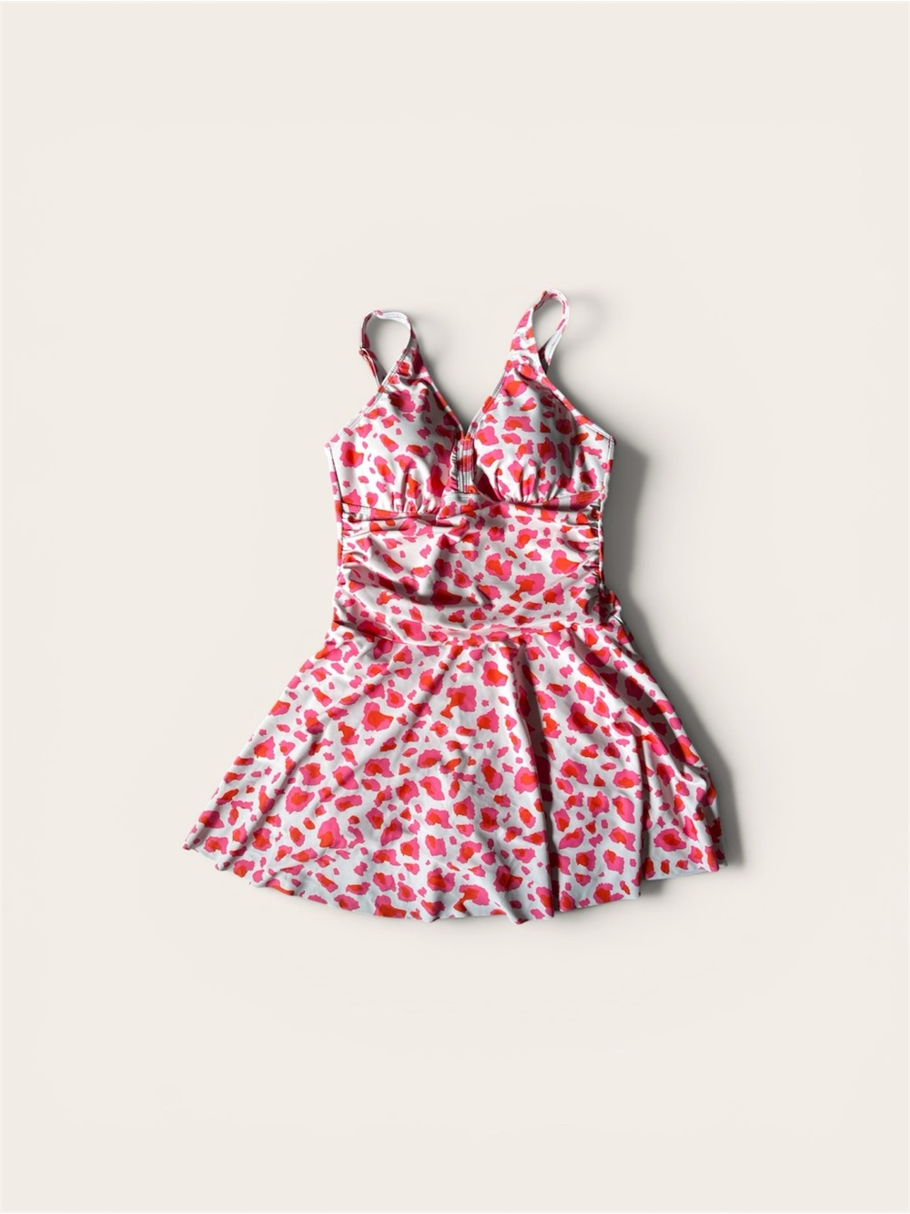 Grace + Emma Pink & Red Print One-Piece Swim Dress